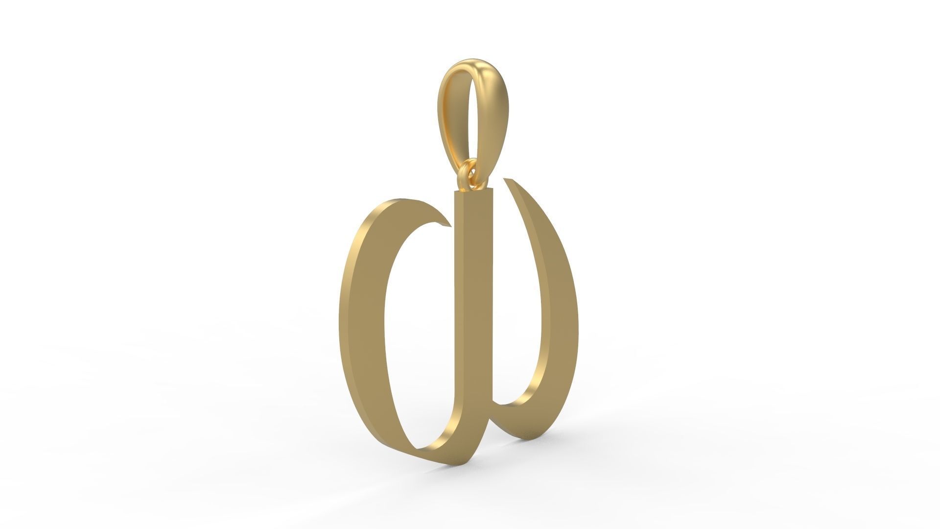 Initial Letters Pendant King Castle W 3D print model_3