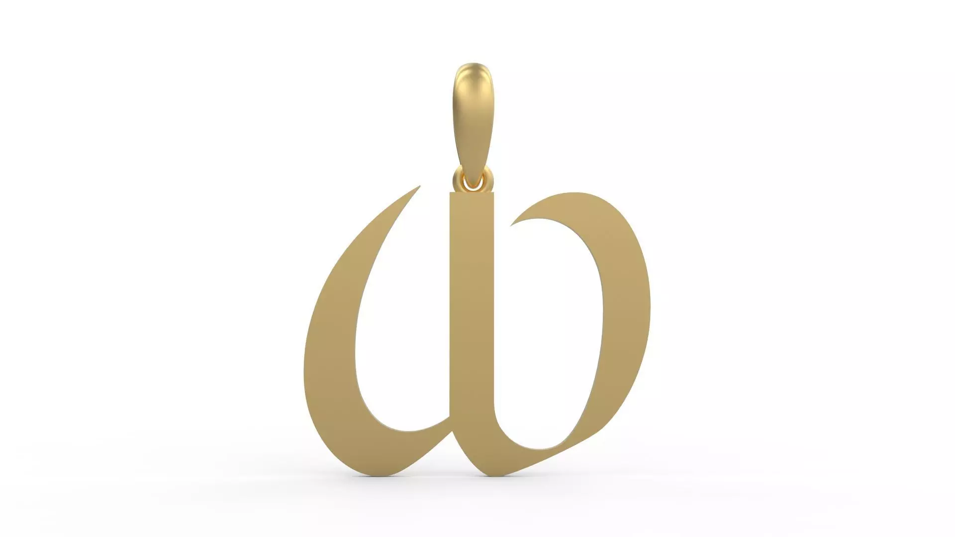 Initial Letters Pendant King Castle W 3D print model_0