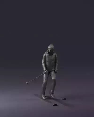 woman in skisuit on skies 1101 3D Print Ready