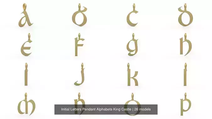 Initial Letters Pendant Alphabets King Castle