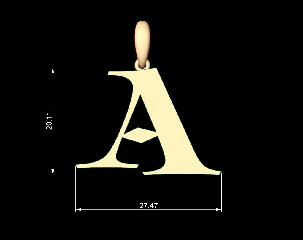 Initial Letters Pendant Jester Extended A 3D print model_4