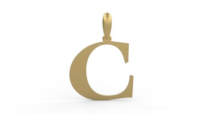 Initial Letters Pendant Jester Extended C 3D print model