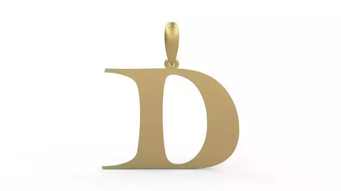 Initial Letters Pendant Jester Extended D 3D print model