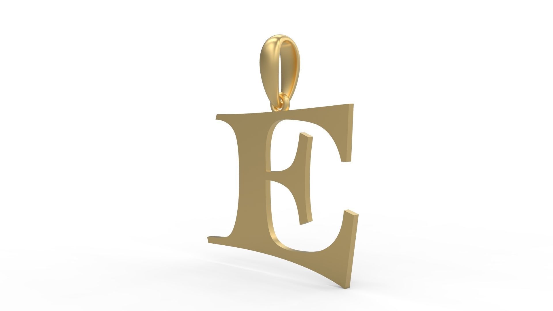 Initial Letters Pendant Jester Extended E 3D print model_1