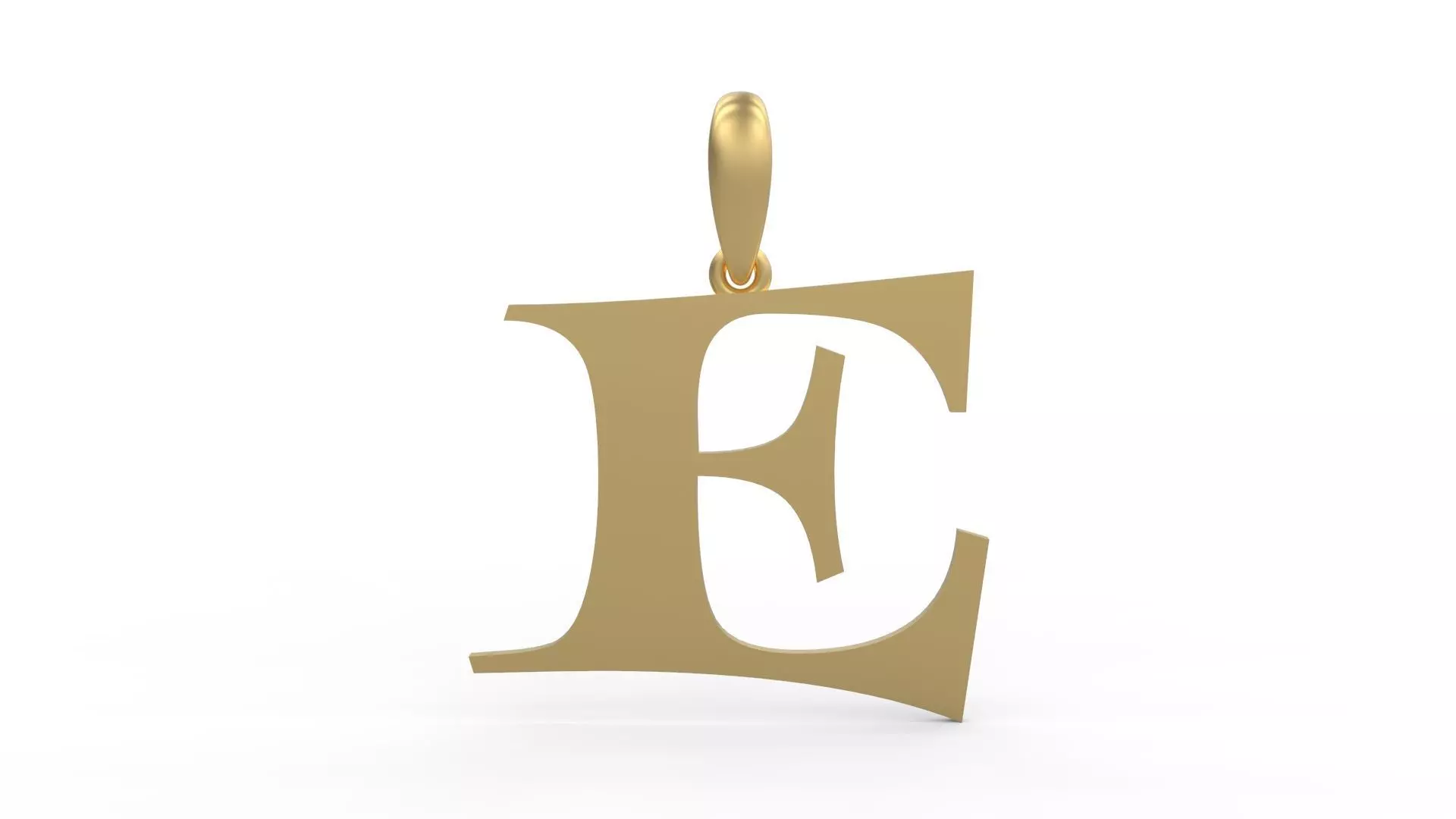 Initial Letters Pendant Jester Extended E 3D print model_0