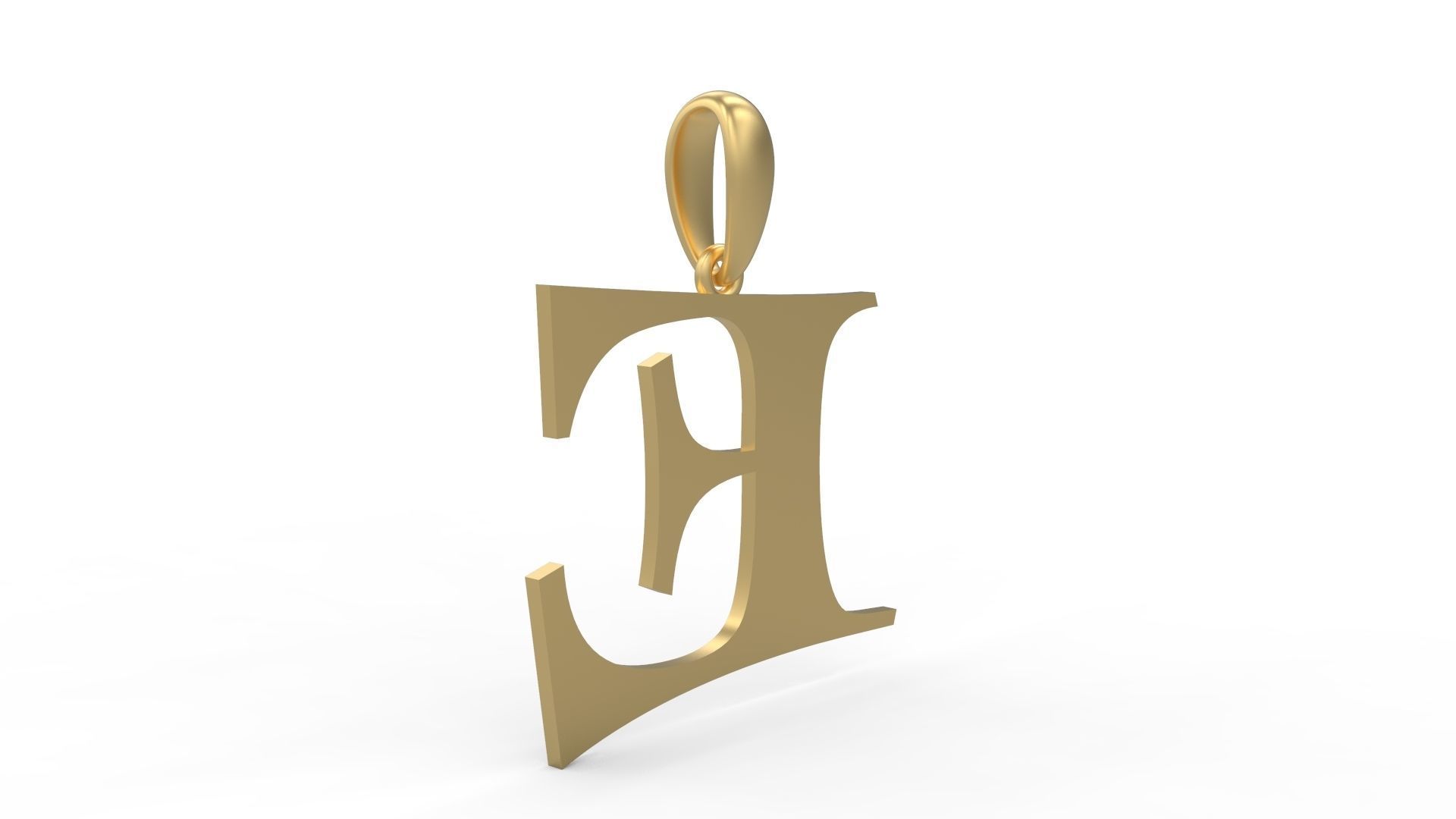 Initial Letters Pendant Jester Extended E 3D print model_3