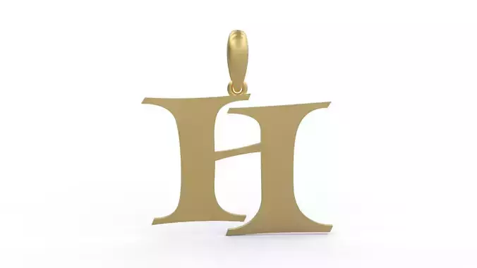 Initial Letters Pendant Jester Extended H 3D print model