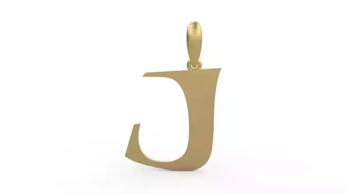 Initial Letters Pendant Jester Extended J 3D print model