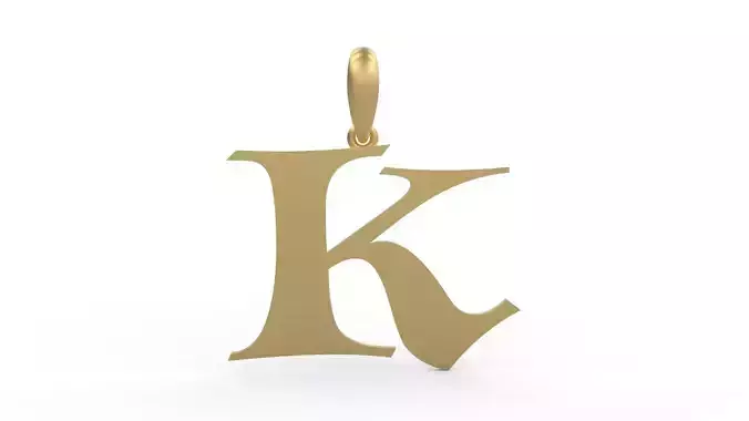 Initial Letters Pendant Jester Extended K 3D print model
