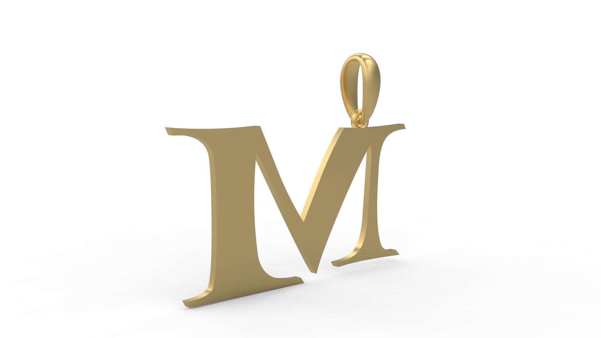 Initial Letters Pendant Jester Extended M 3D print model_3