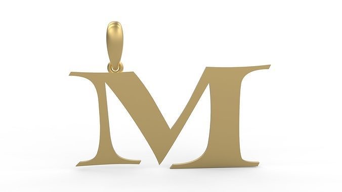 Initial Letters Pendant Jester Extended M 3D print model