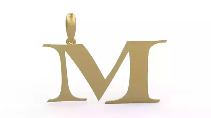 Initial Letters Pendant Jester Extended M 3D print model