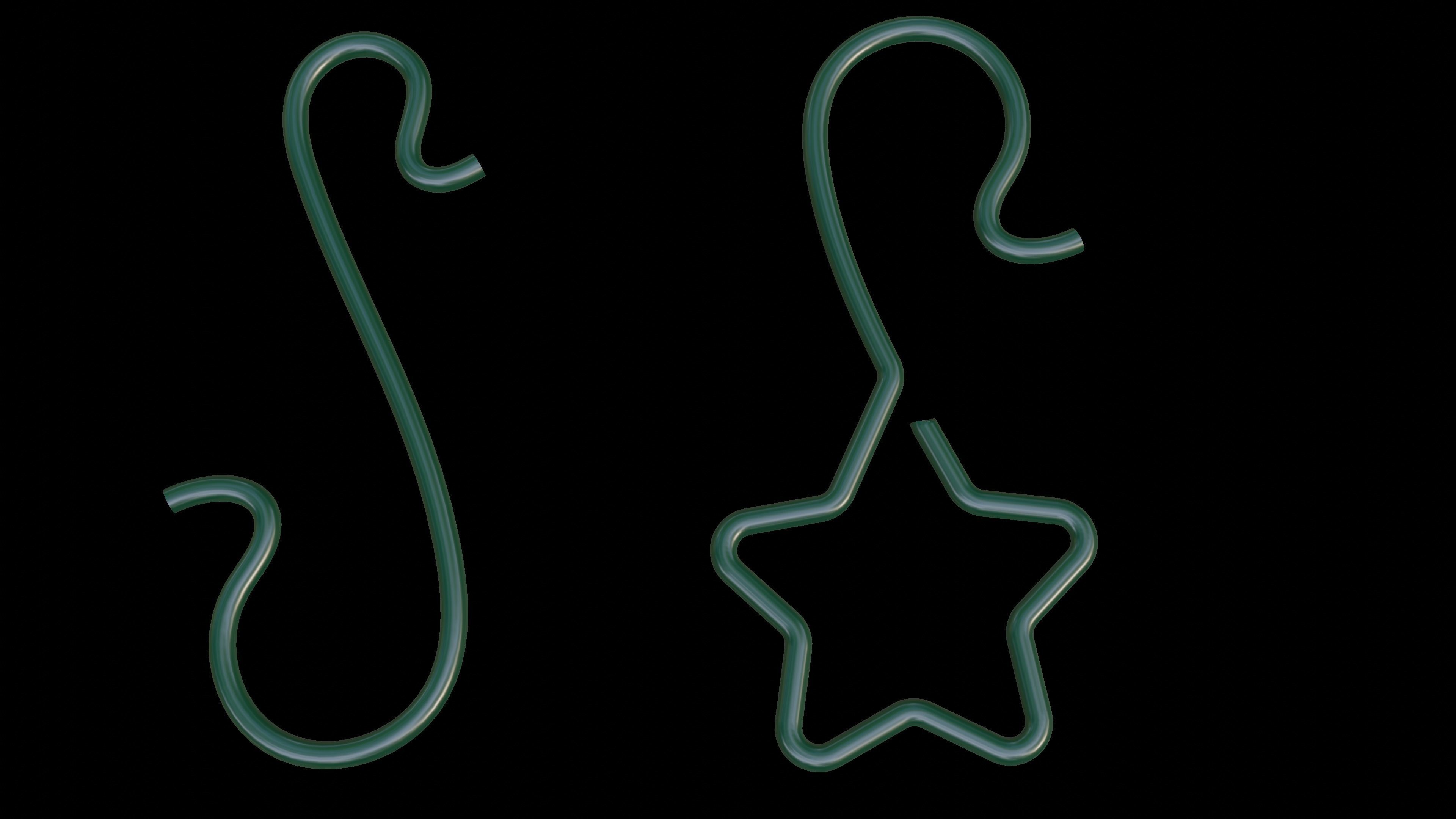 christmas ball hook set 3D mesh - svg - 3D curve - blender file 3D model_2