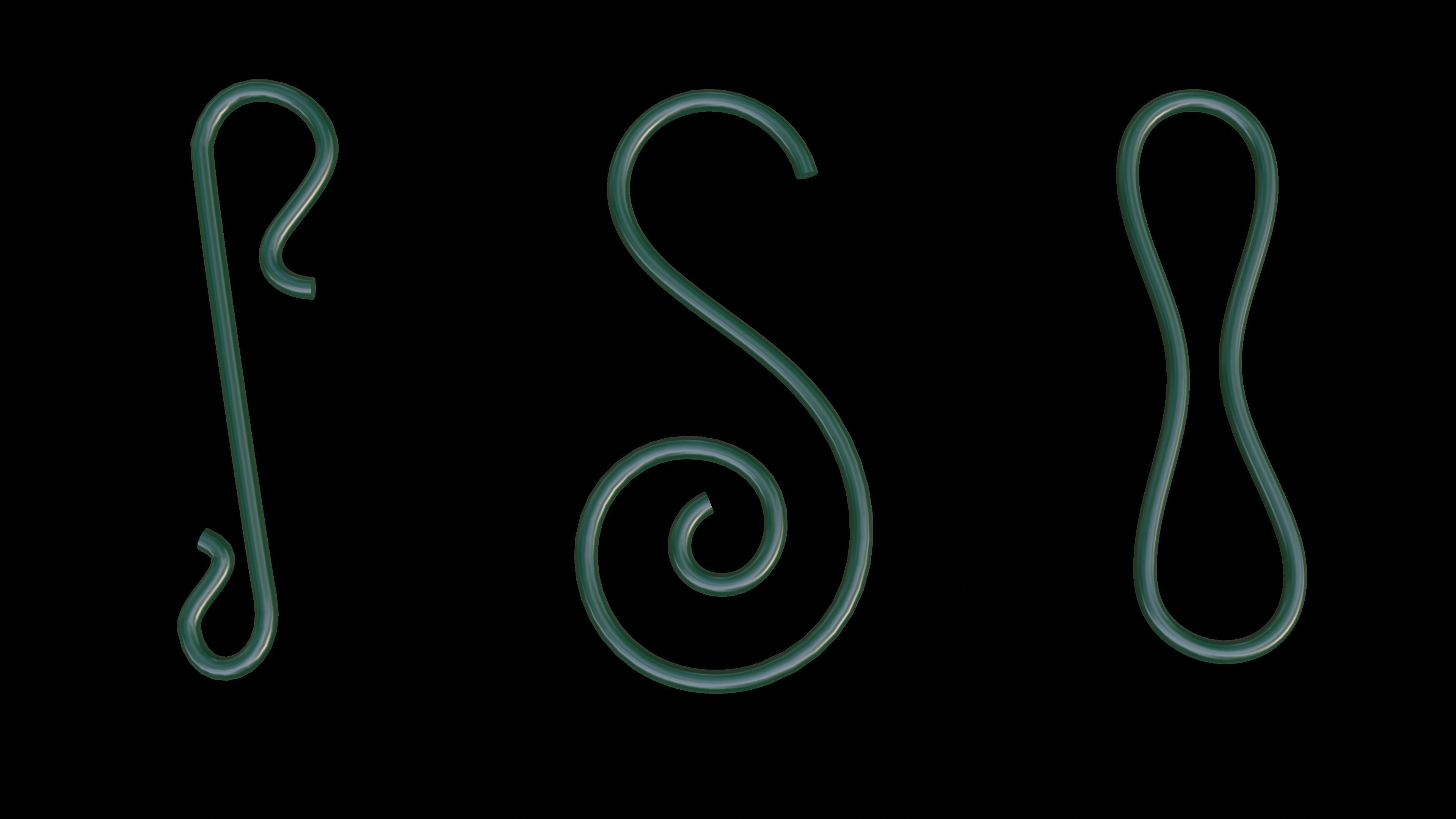 christmas ball hook set 3D mesh - svg - 3D curve - blender file 3D model_3