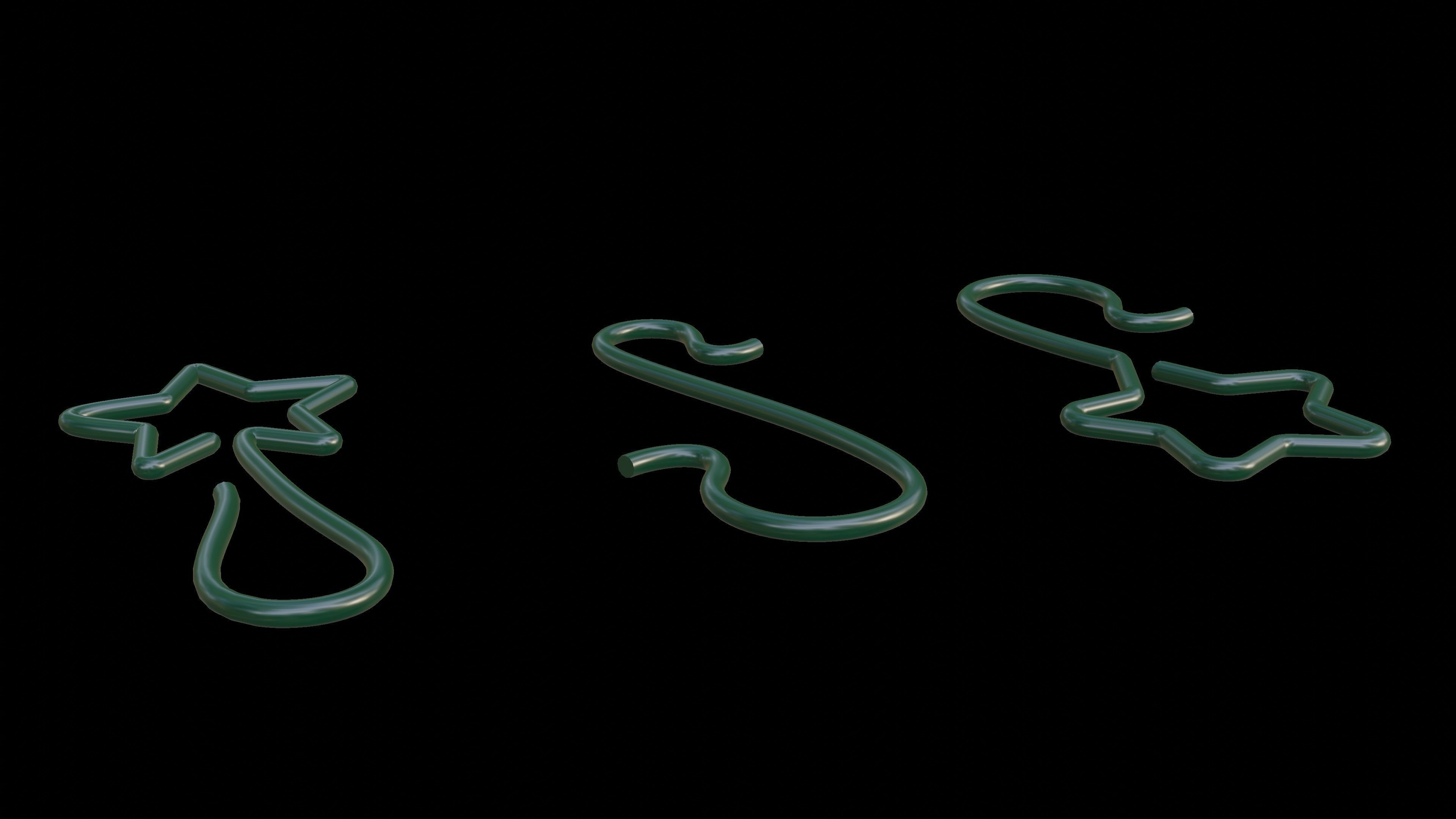 christmas ball hook set 3D mesh - svg - 3D curve - blender file 3D model_8