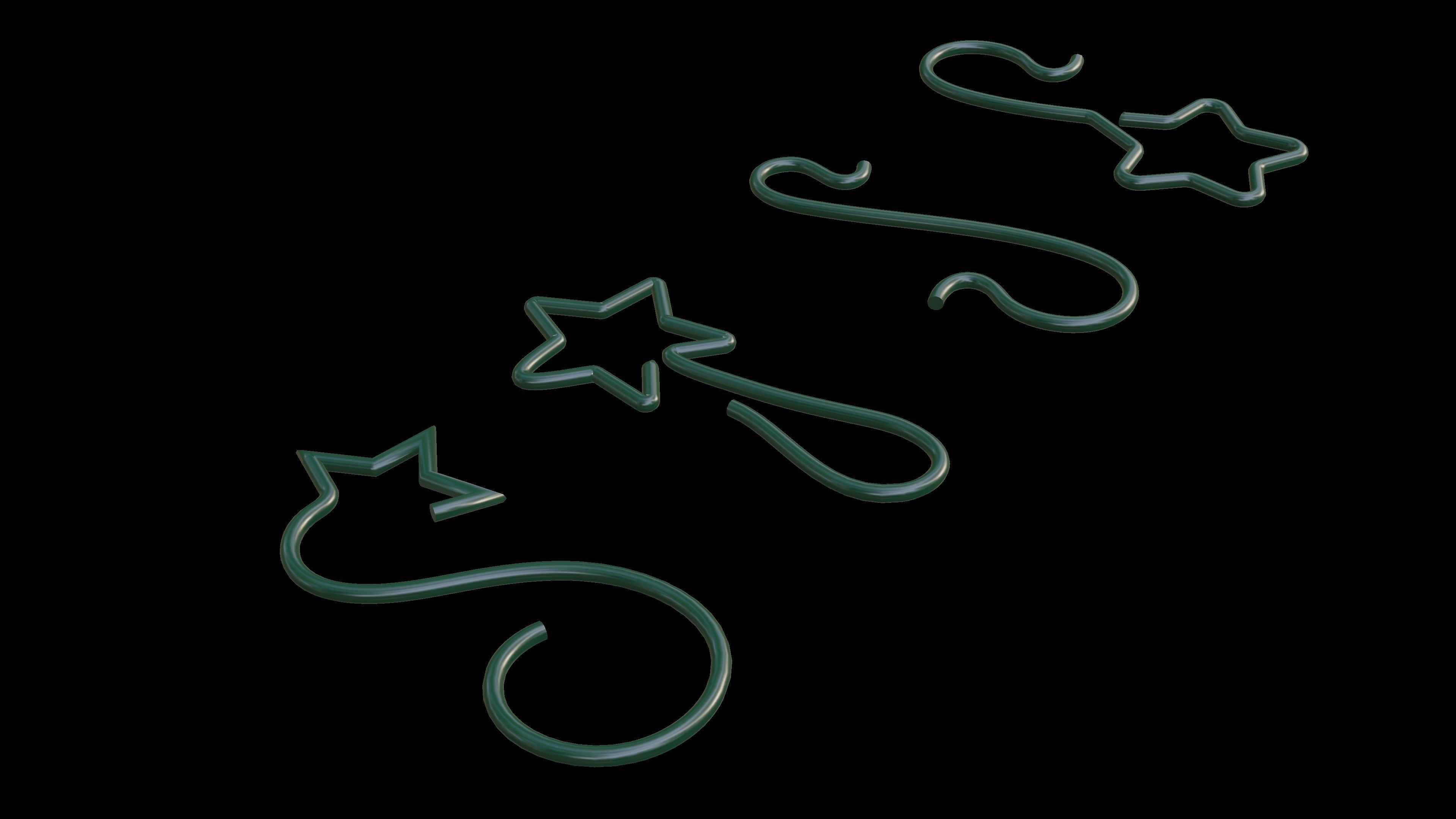 christmas ball hook set 3D mesh - svg - 3D curve - blender file 3D model_6