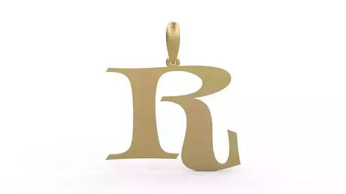 Initial Letters Pendant Jester Extended R 3D print model