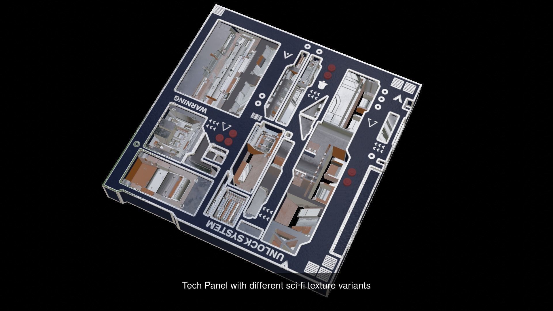 Sci-fi Kitbash - visor - tech - spaceship component - corridor 3D Model Collection_8