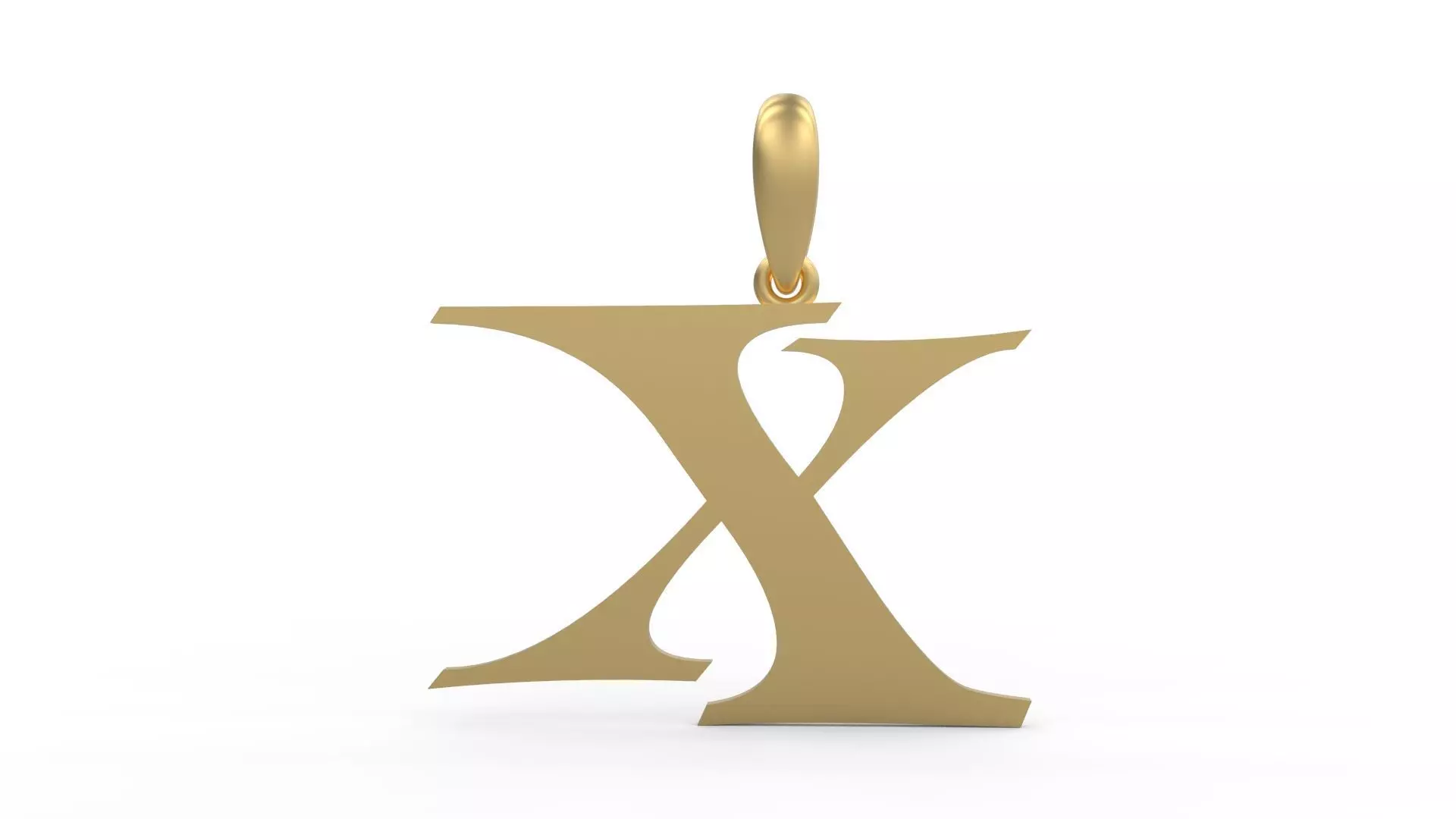 Initial Letters Pendant Jester Extended X 3D print model_0