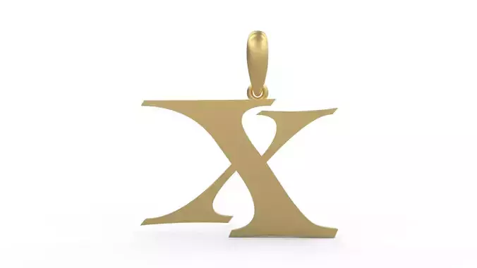 Initial Letters Pendant Jester Extended X