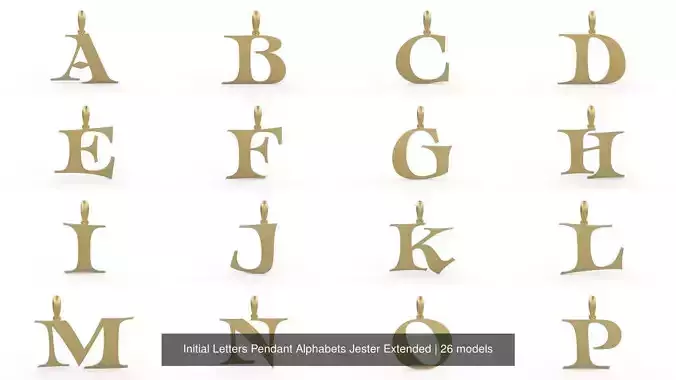 Initial Letters Pendant Alphabets Jester Extended