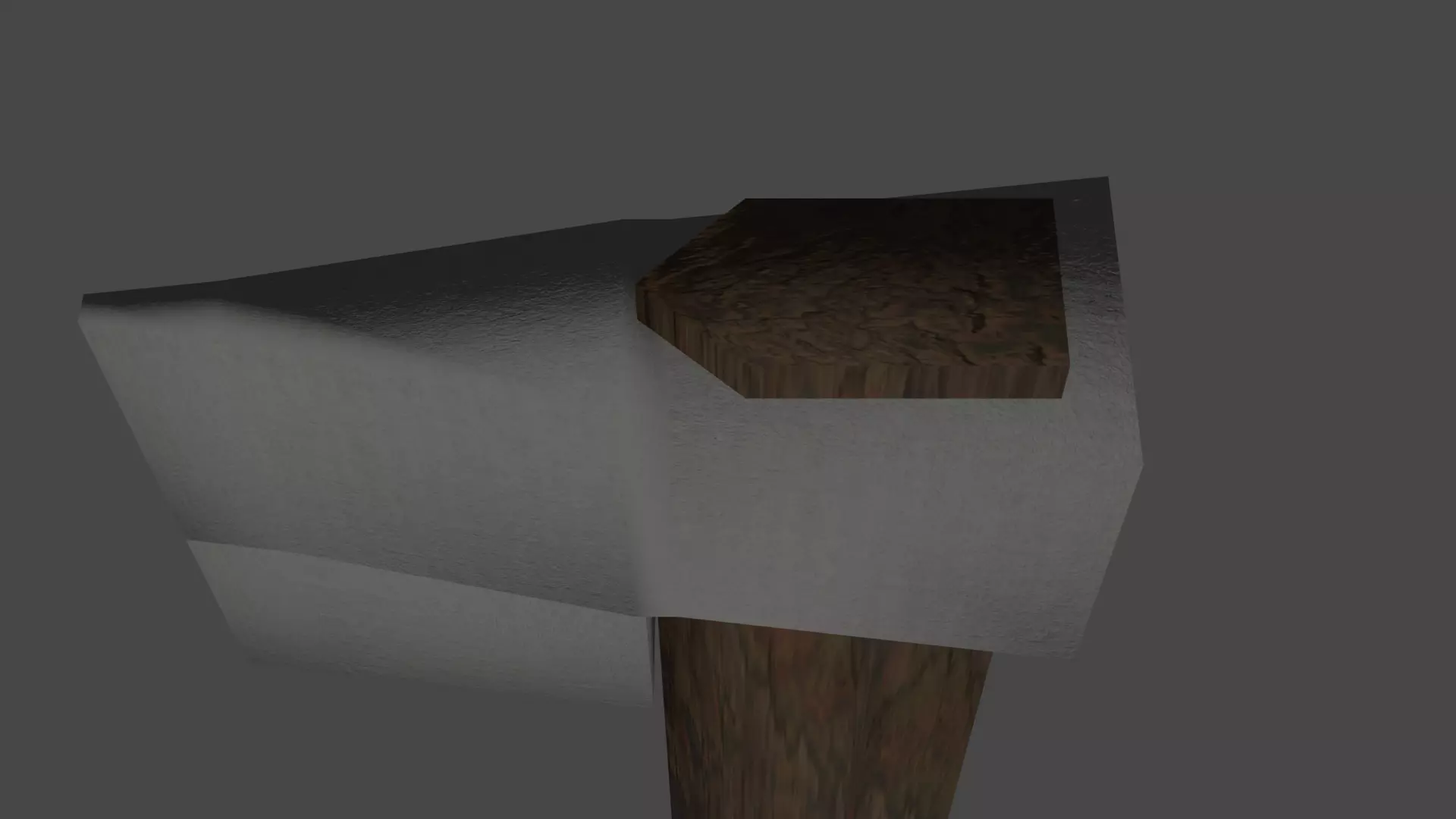 low poly axe wooden pole Free low-poly 3D model