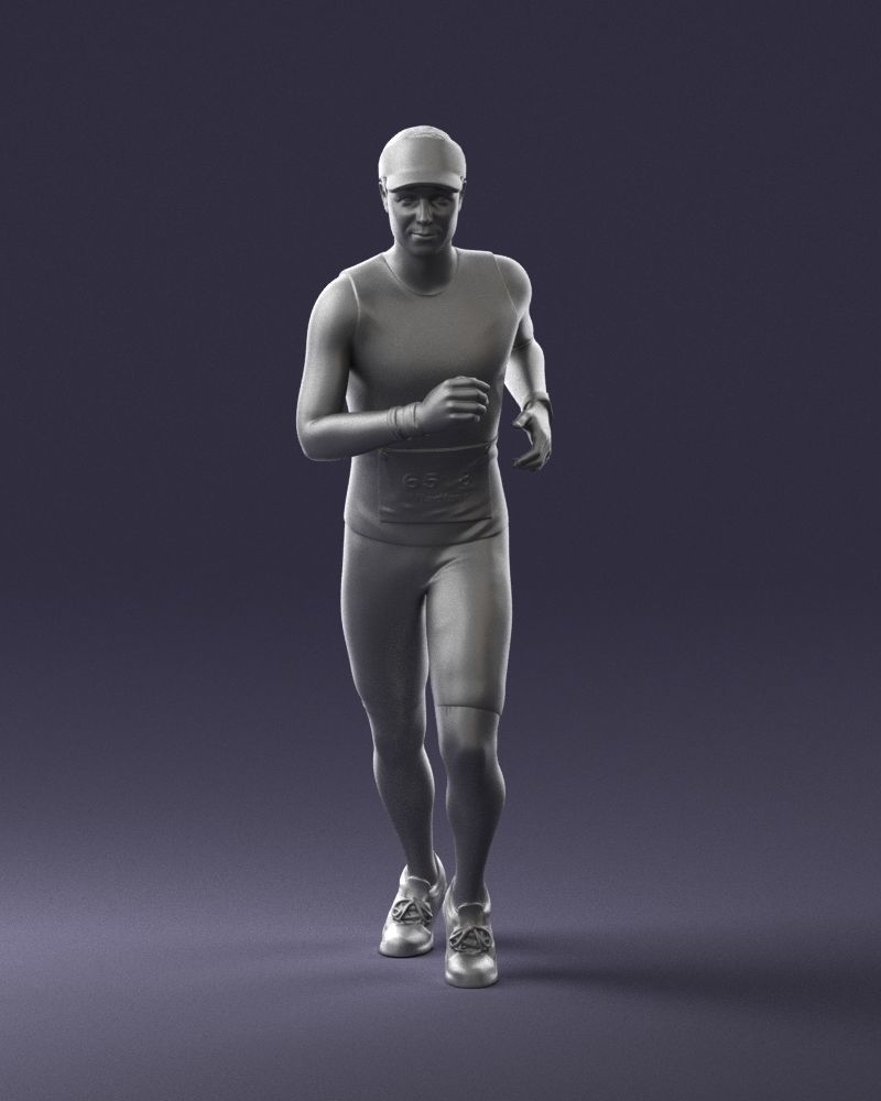 000124 Running man in tracksuit 0424 3dp 3D print model_1