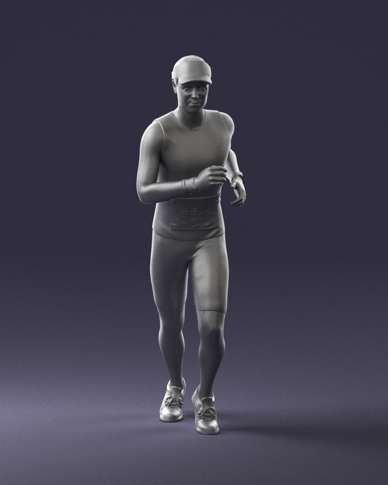000124 Running man in tracksuit 0424 3dp 3D print model_4