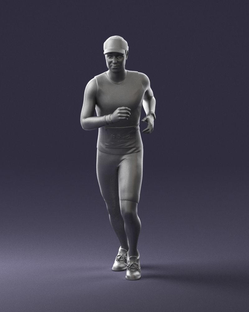 000124 Running man in tracksuit 0424 3dp 3D print model_34