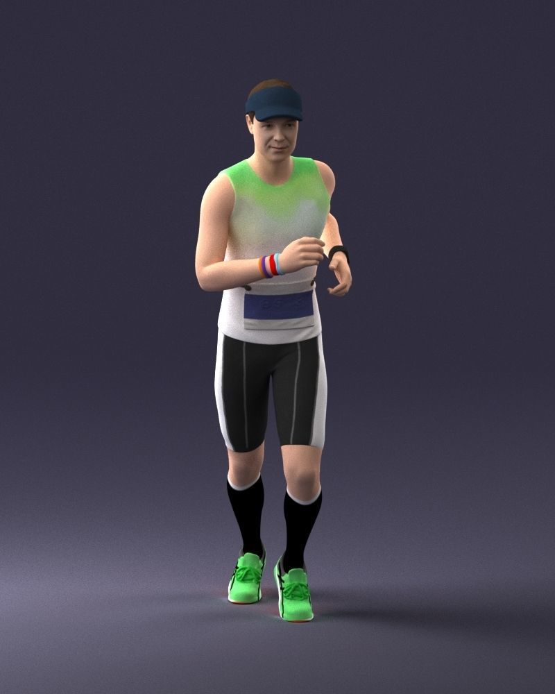 000124 Running man in tracksuit 0424 3dp 3D print model_3