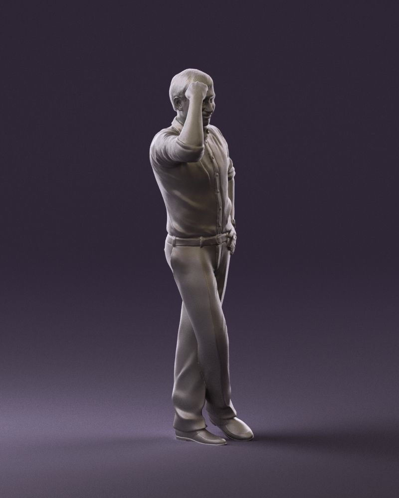 Man in white top smiling 0645 3D model_10