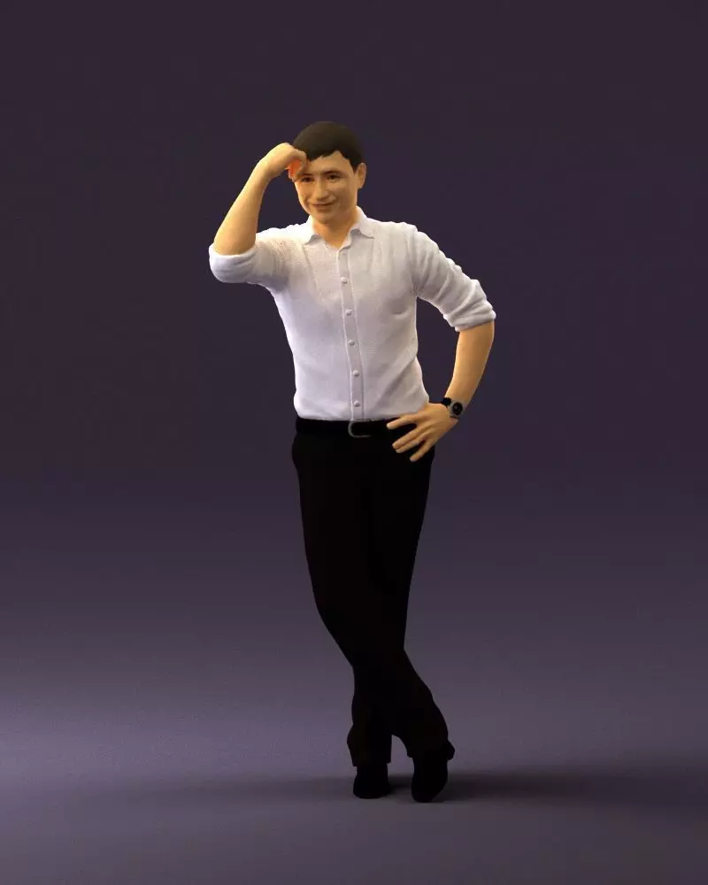 Man in white top smiling 0645 3D model_0