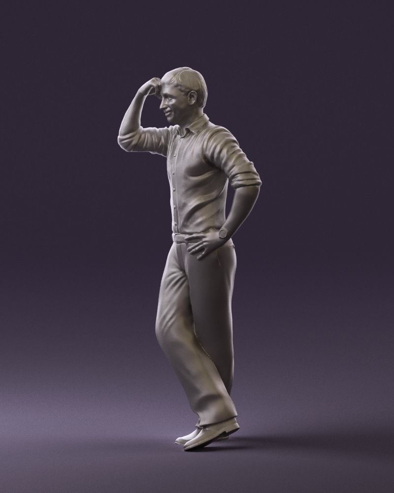 Man in white top smiling 0645 3D model_28