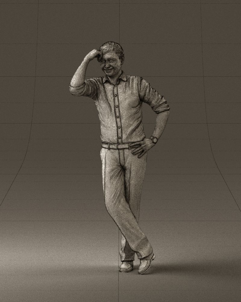Man in white top smiling 0645 3D model_35