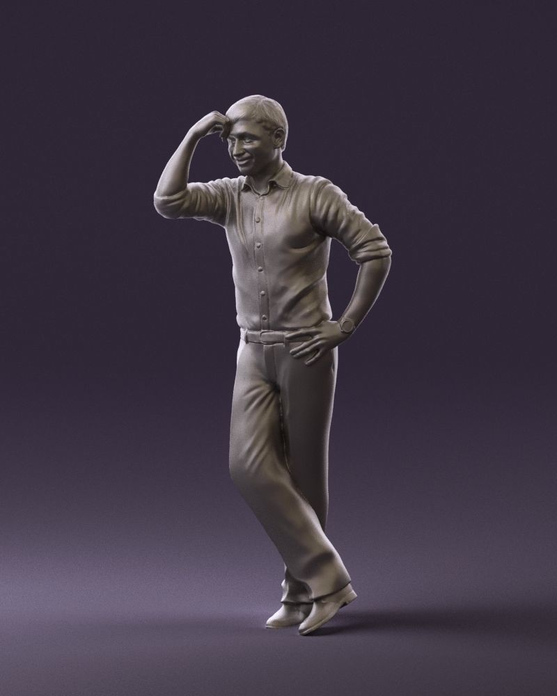 Man in white top smiling 0645 3D model_31