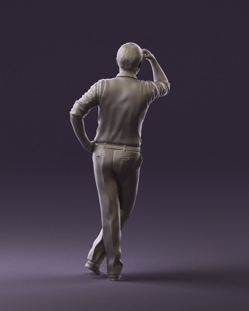 Man in white top smiling 0645 3D model_19