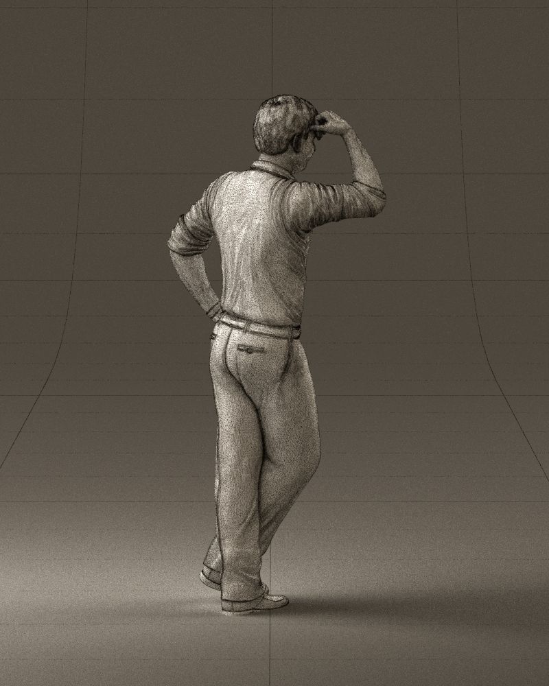 Man in white top smiling 0645 3D model_17