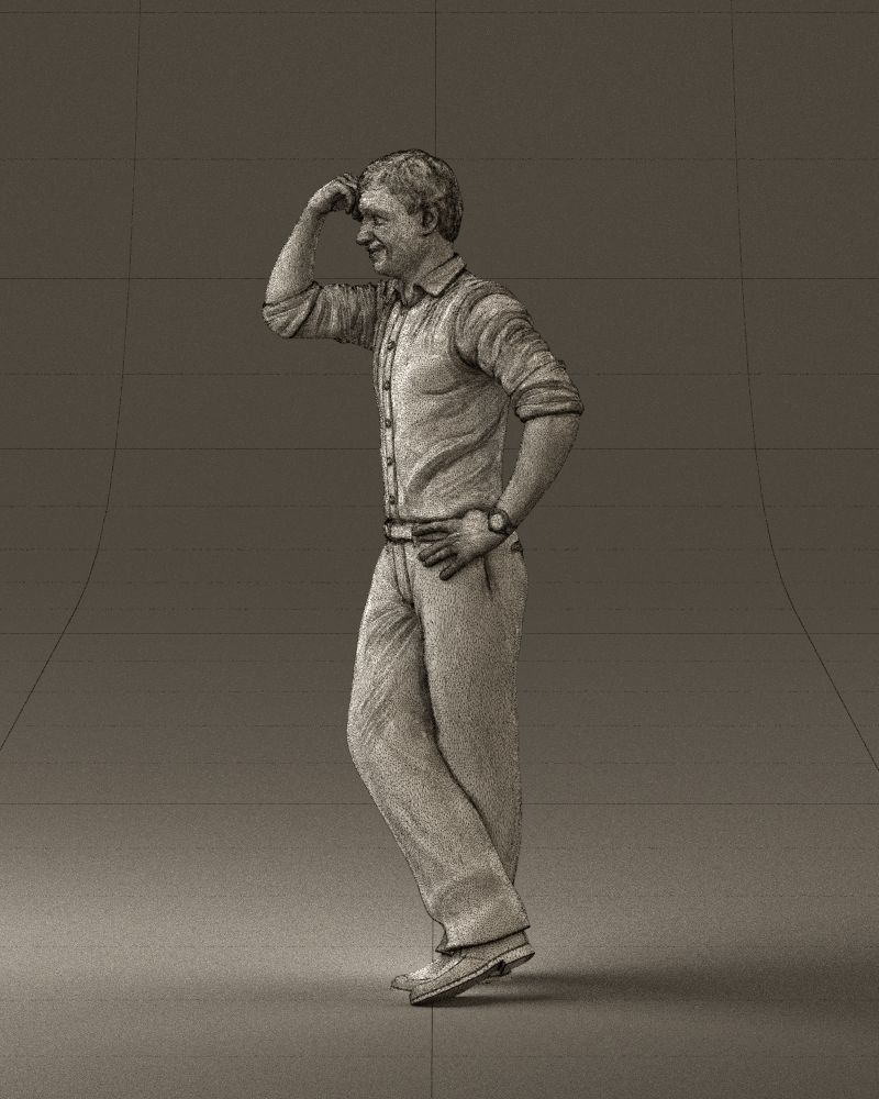 Man in white top smiling 0645 3D model_29