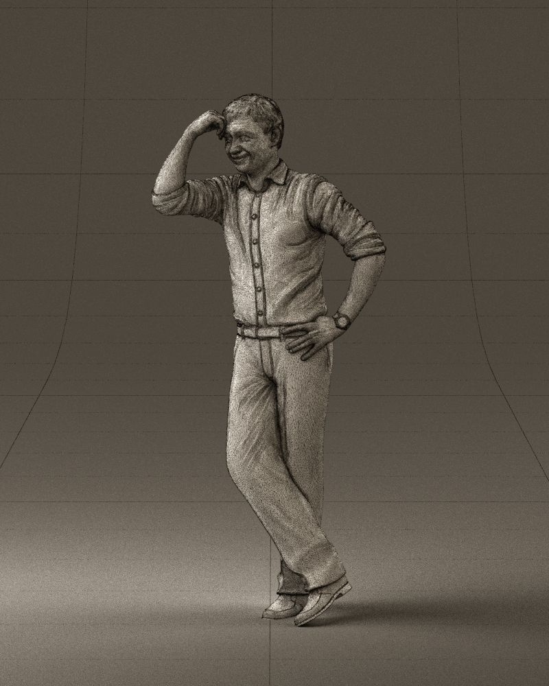 Man in white top smiling 0645 3D model_32