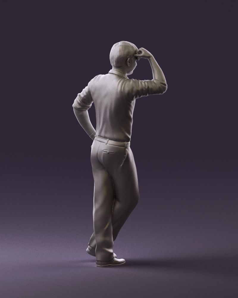 Man in white top smiling 0645 3D model_16