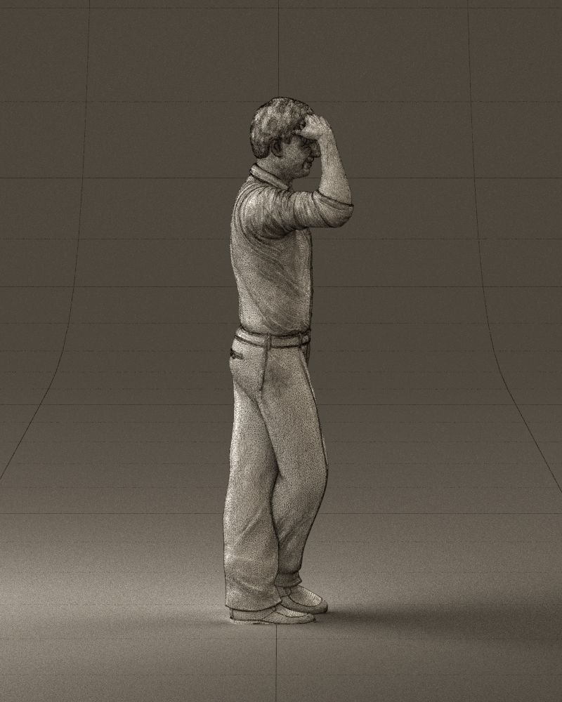 Man in white top smiling 0645 3D model_14