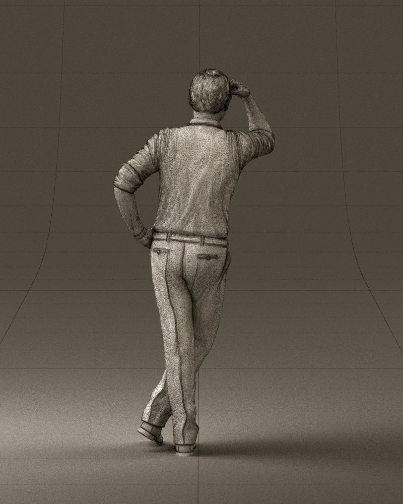 Man in white top smiling 0645 3D model_20