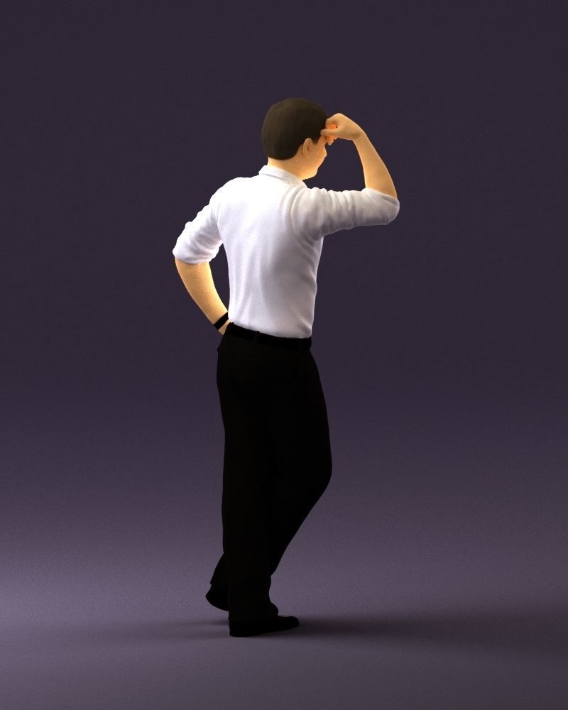 Man in white top smiling 0645 3D model_15