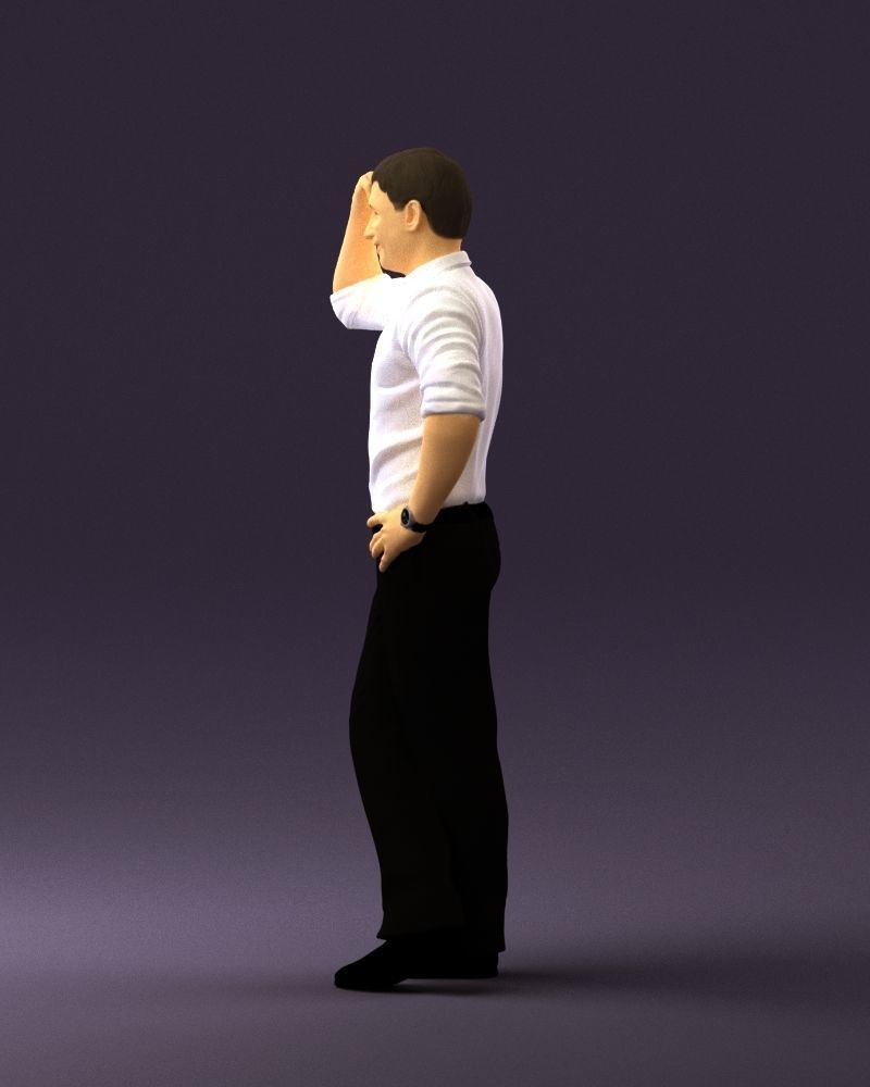 Man in white top smiling 0645 3D model_24