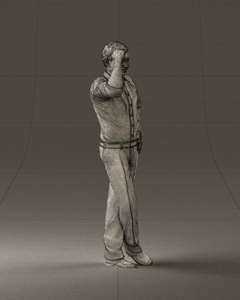 Man in white top smiling 0645 3D model_11