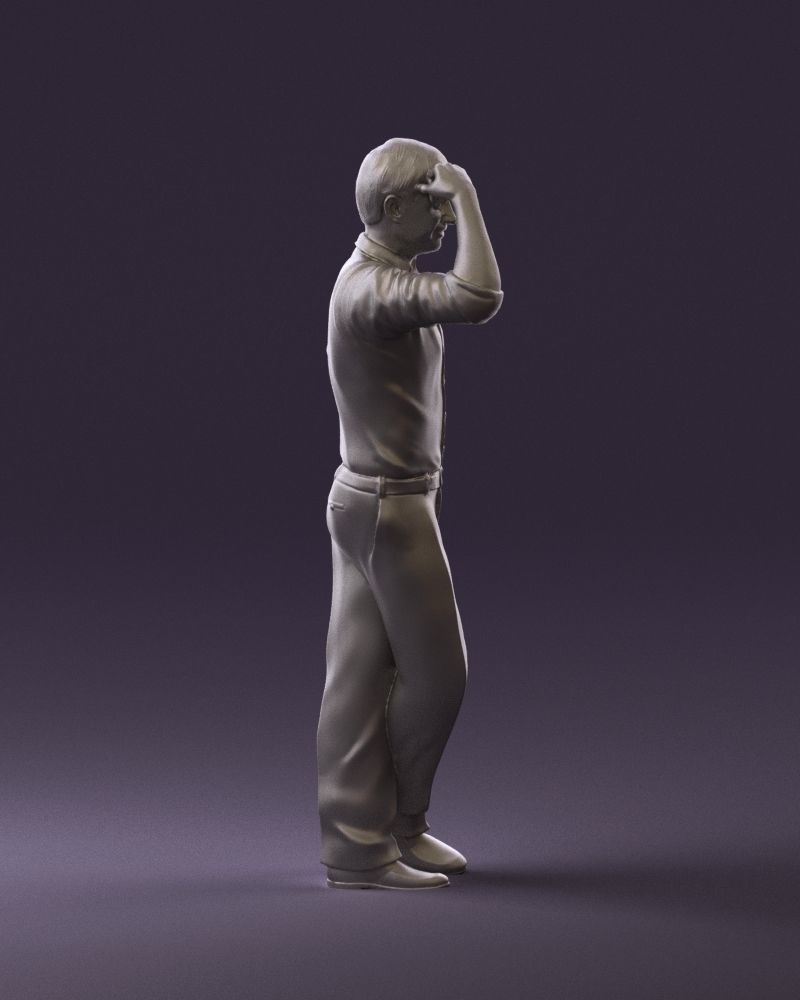 Man in white top smiling 0645 3D model_13