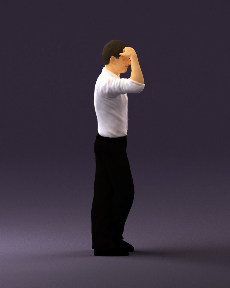 Man in white top smiling 0645 3D model_12