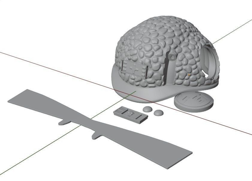 2000ad Rogue Trooper Helmet Helm and Bio Chip 3D print model_1