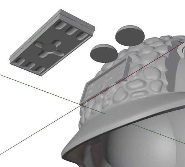 2000ad Rogue Trooper Helmet Helm and Bio Chip 3D print model_4