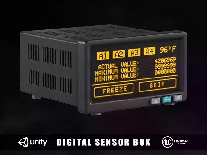 Digital Sensor Box Low-poly 3D model
